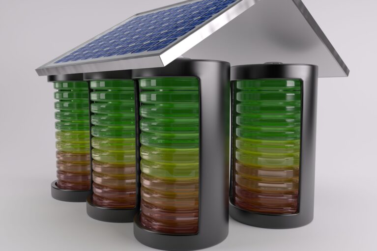 3D Render of Battery Solar Charge Levels