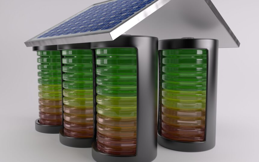 3D Render of Battery Solar Charge Levels